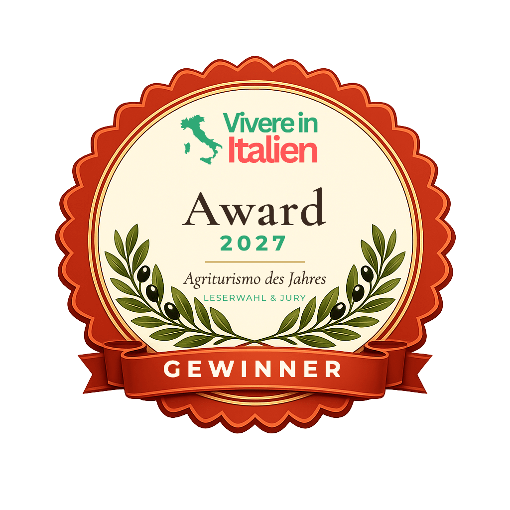 Beispiel für das Siegel: Vivere in Italien Award 2027, Gewinner, Agriturismo des Jahres, Leserwahl und Jury