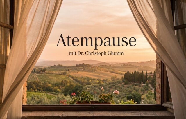 Eine Atempause mit dem Solinger Arzt und Buchautor Dr. Christoph Glumm: Die neue Rubrik auf Vivere in Italien lädt dazu ein, im Alltag innezuhalten und neue Kraft zu schöpfen. (Bild: KI-Kreation von Svitlana Glumm)