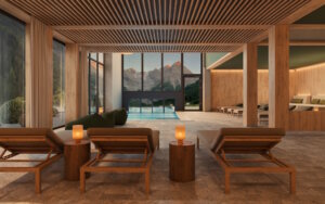 Im neuen Spa-Bereich sollen sich die Räume künftig zur Landschaft öffnen – Holz, Licht und Blickachsen holen die Natur ins Innere. (Bild: © Bella Vista)