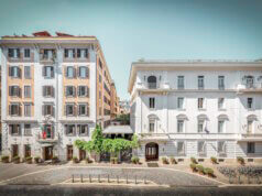 Die beiden Gebäude des Hotel Locarno in der Via della Penna – klassisch römisch und ruhig gelegen, nur wenige Schritte von der Piazza del Popolo. (Foto: © Hotel Locarno)