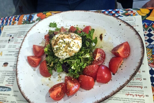 Caprese di Bufala Campana – cremige Büffelmozzarella auf frischem Salat mit reifen Tomaten und einem Hauch von Oregano. So schmeckt Italien in seiner schlichtesten Form. (Foto: © Svitlana Glumm)