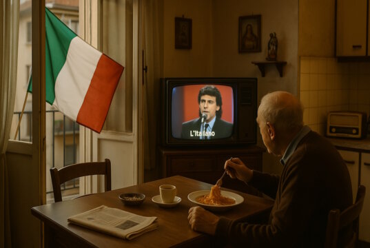 „L’Italiano“ von Toto Cutugno – ein Kultsong über italienische Identität, Stolz und Lebensgefühl. Italiens Klassiker mit weltweiter Wirkung. (Bild: Open AI)