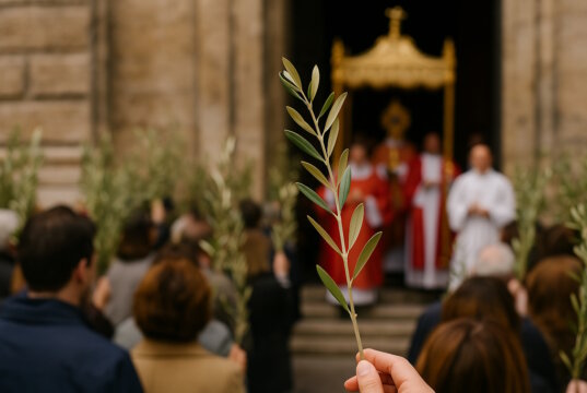 Der Palmsonntag in Italien ist nicht nur ein kirchlicher Feiertag vor Ostern. Es ist ein Tag, an dem Olivenzweige zu Symbolen des Friedens werden. (Bild: Open AI)
