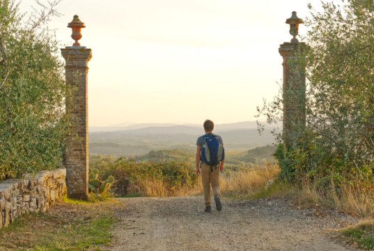 Blick über die toskanische Hügellandschaft: Wer sich Zeit nimmt und zu Fuß unterwegs ist, entdeckt jene Perspektiven, die den Charakter der Region wirklich prägen. (Foto: © Federico Bogazzi / Toscana Promozione Turistica)